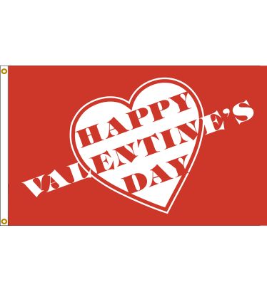 3'x5' Valentine Heart Nylon Flag