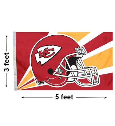 3'x5' Kansas City Chiefs Helmet Outdoor Flag