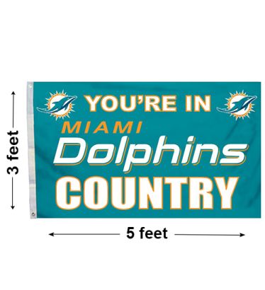 3'x5' Miami Dolphins Country Outdoor Flag