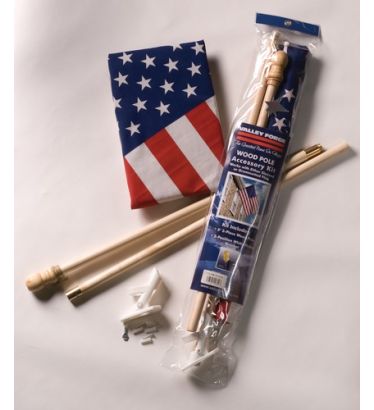 2.5' x 4' U.S. Wooden Pole Essentials Flag Set